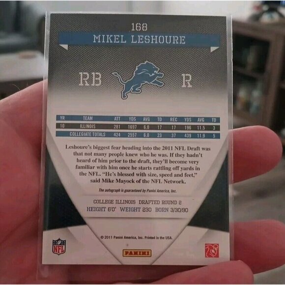 2011 Donruss Elite Turn of the Century Auto Mikel Leshoure Lions RB #'d 299 - Picture 2 of 2